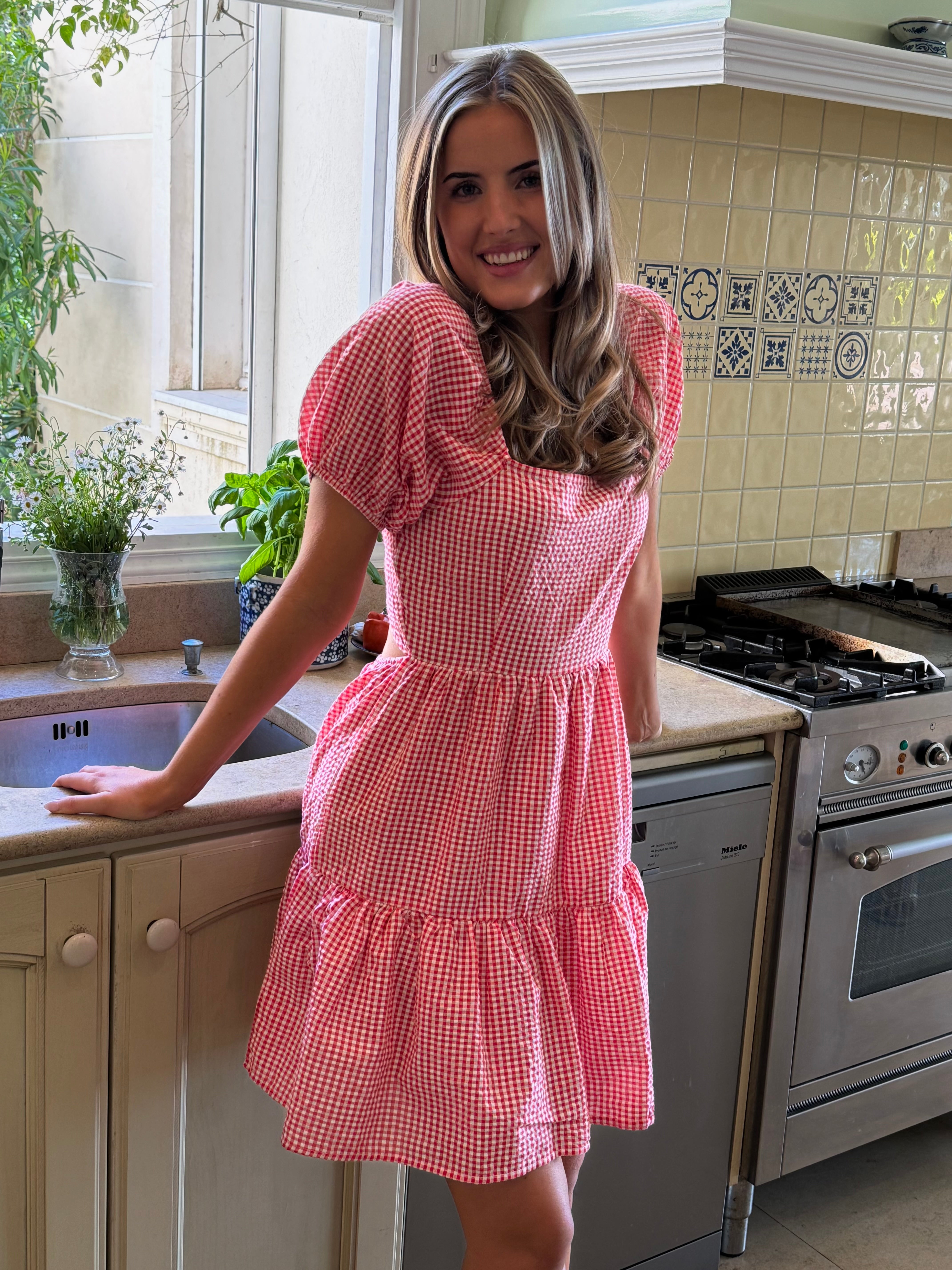 NMELIZA Short Dress - Tomato